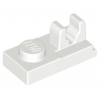 plaat 1x2 met clip bovenop white